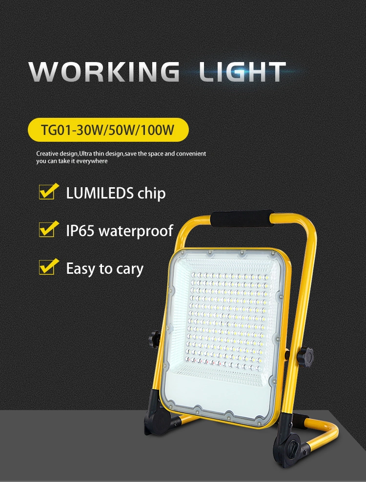 30W Work Lights Garden Slim Rotating Camping Lighting Tractor Driving Portable Solar USB Charger LED Flood Light