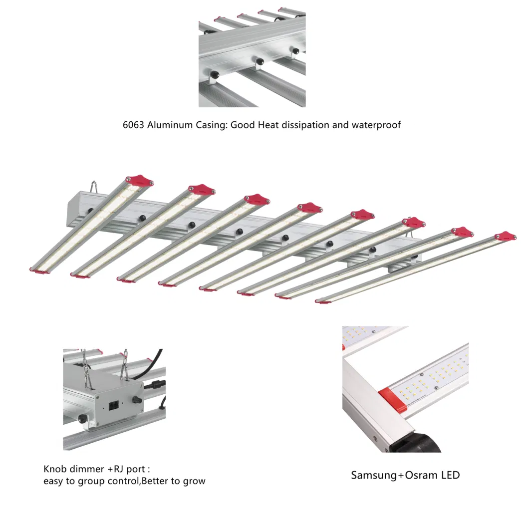 Full Sepctrum Dimmable Bar Plant 1000W LED Grow Light for Horticulture Greenhouse Lighting